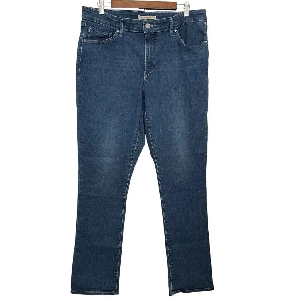 Levi's Classic Mid Rise Skinny Jeans Size 18M W34 L30 Blue Ankle Stretch - Picture 8 of 8